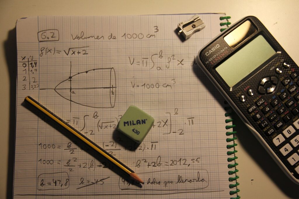 mathematics, formulas, equation, math, calculator, notebook, solution, math problem, pencil, eraser, sharpener, study, school, education, flat lay, math, math, math, math, math, math problem-6950767.jpg